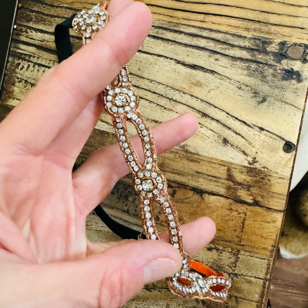 Elegant Rose Gold Hair Band With Crystals